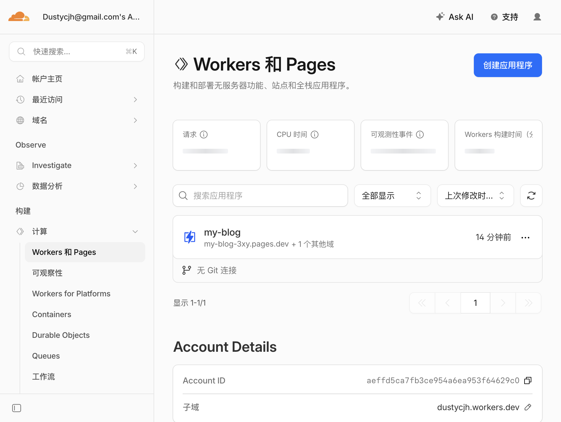 Workers 和 Pages 控制台
